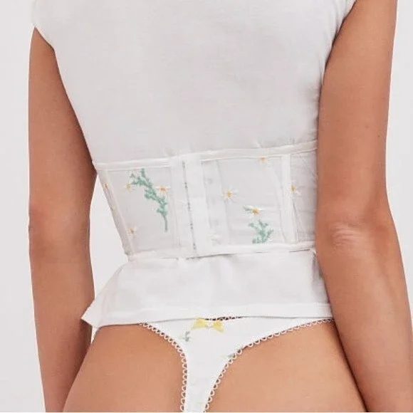 For Love & Lemons Lia Corset Belt XS Daisy Embroidered - Picture 3 of 6